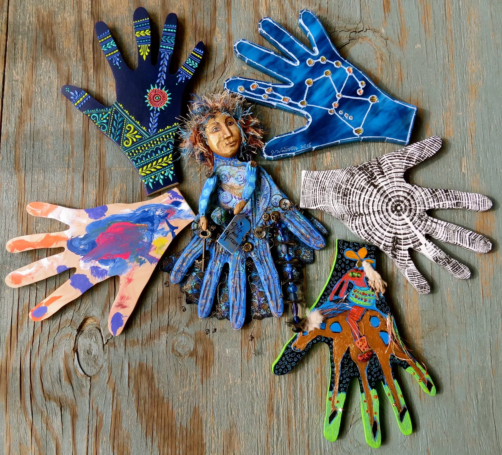 Artworks by Rebecca Freedner, Jason Weinstein, Irene Cole, Jill Listzwan, Vinny Facendola and Meta Strick