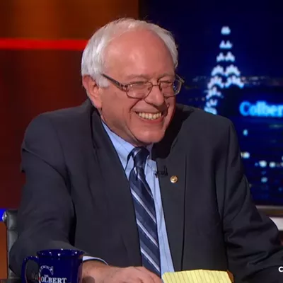 Image: Sanders Talks Presidential Politics With Colbert
