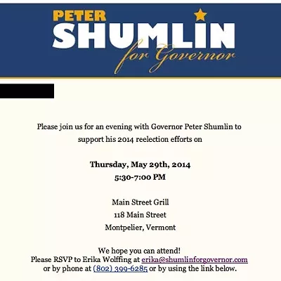 Image: Shumlin Hits Up Lobbyists for Campaign Fundraiser