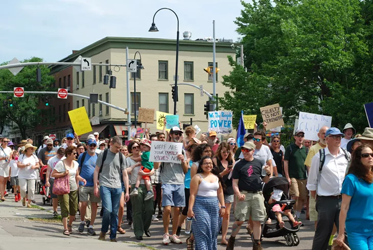 Image: Vermonters Take to the Streets to Protest Immigration Policies