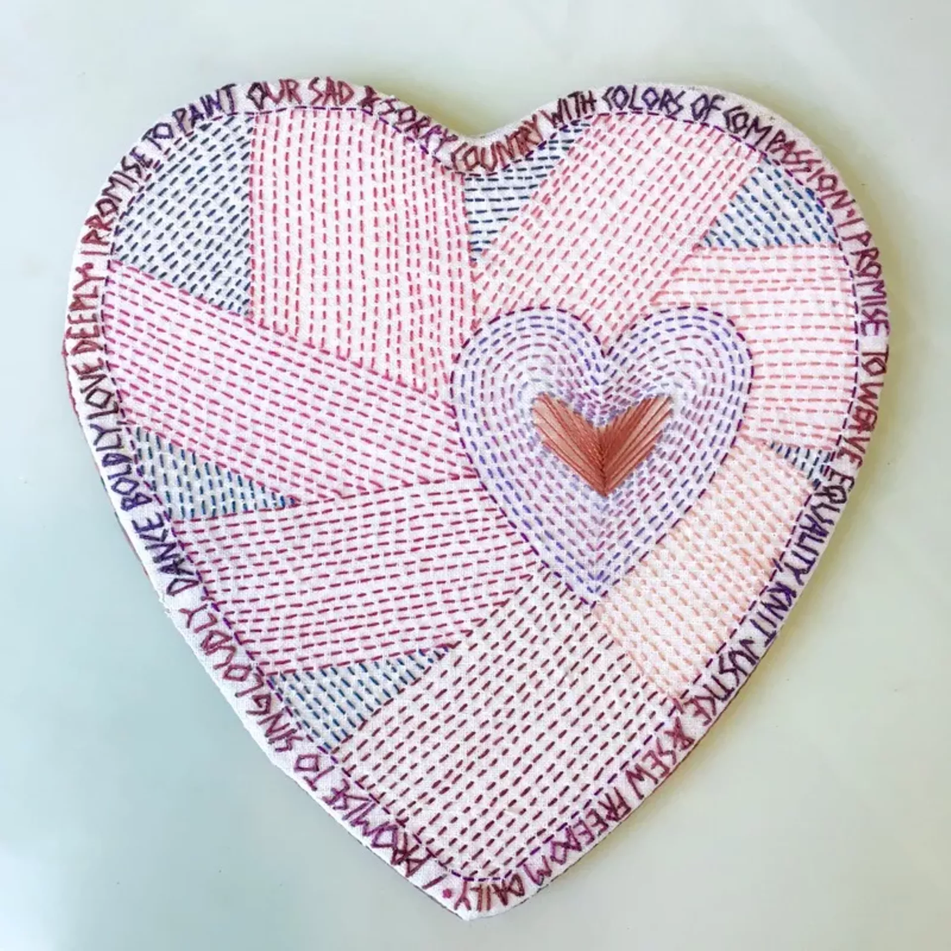 Promise Heart created by fabric artist India Tresselt