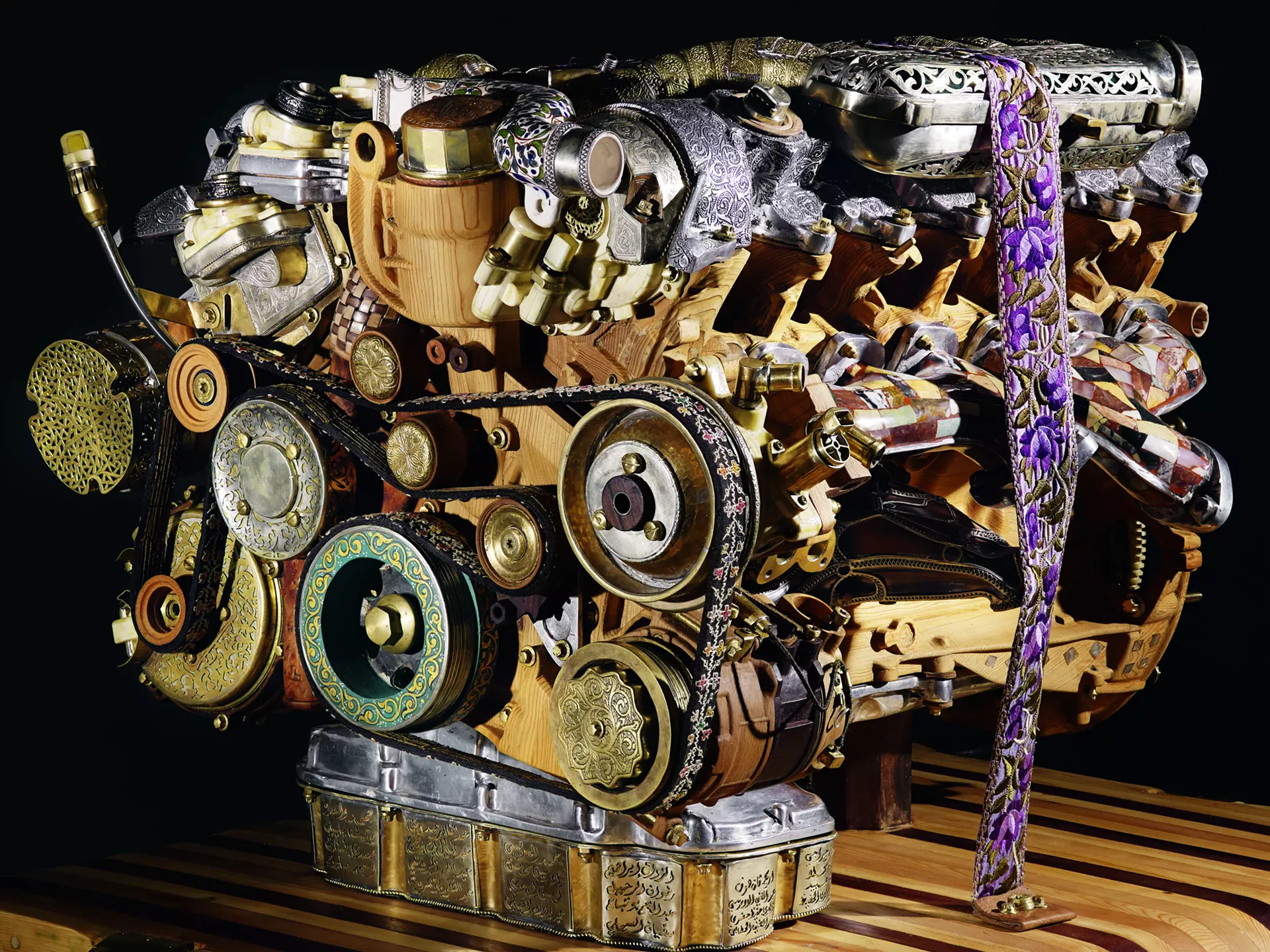 "V12 Laraki," mixed media sculpture by Eric van Hove