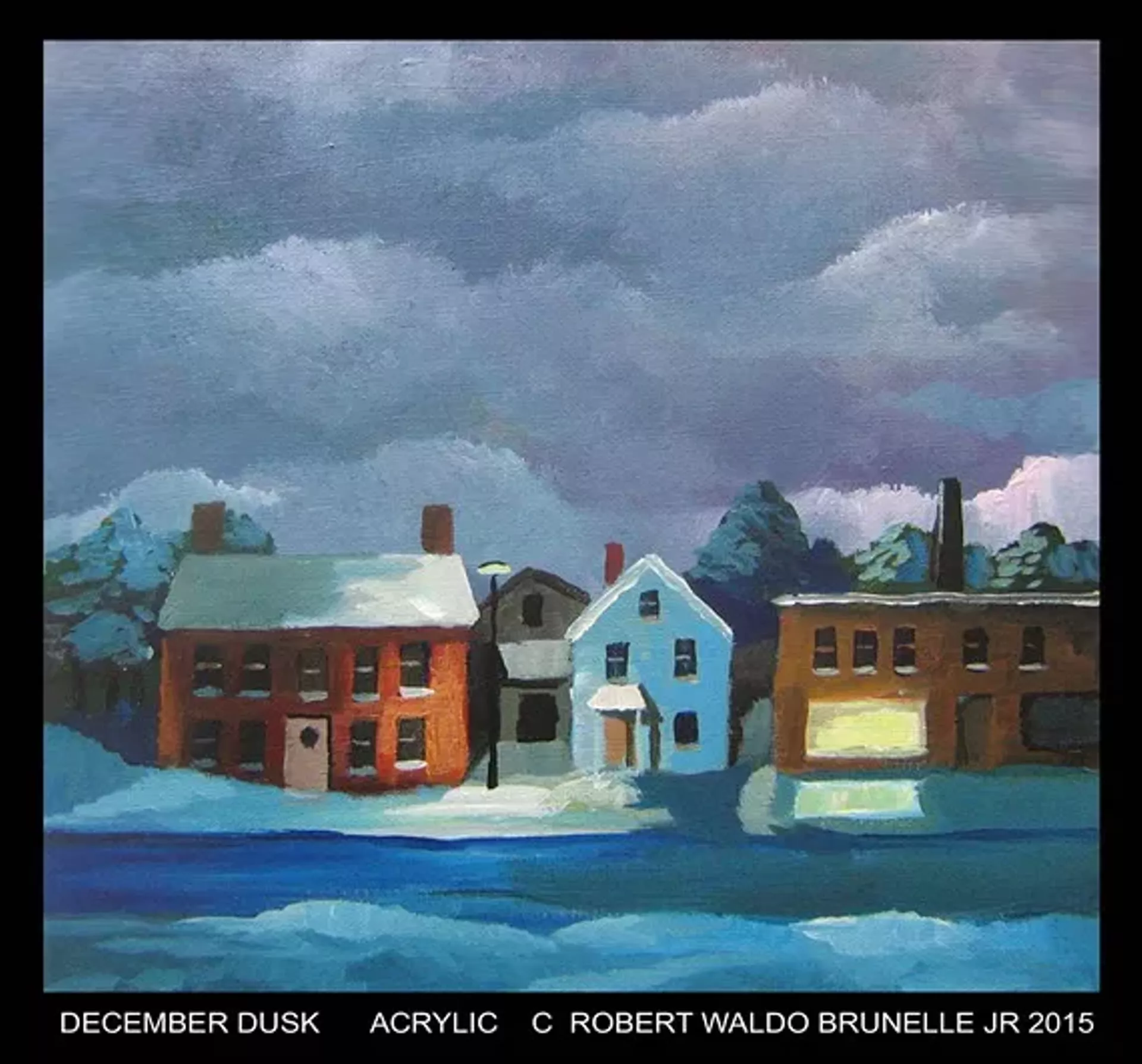 "December Dusk," painting by Robert Waldo Brunelle Jr.