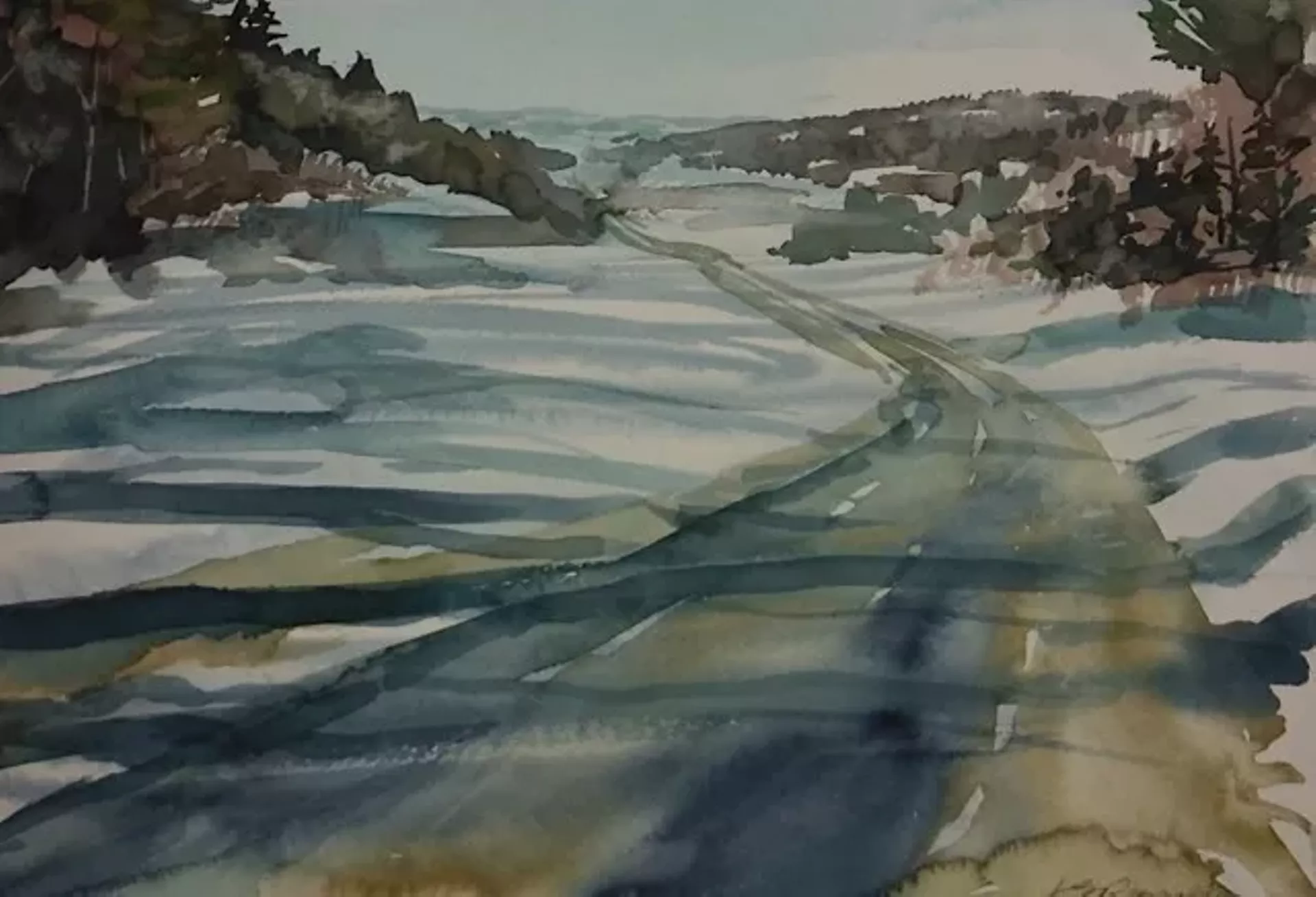 "Snowbound," watercolor by Linda Reynolds