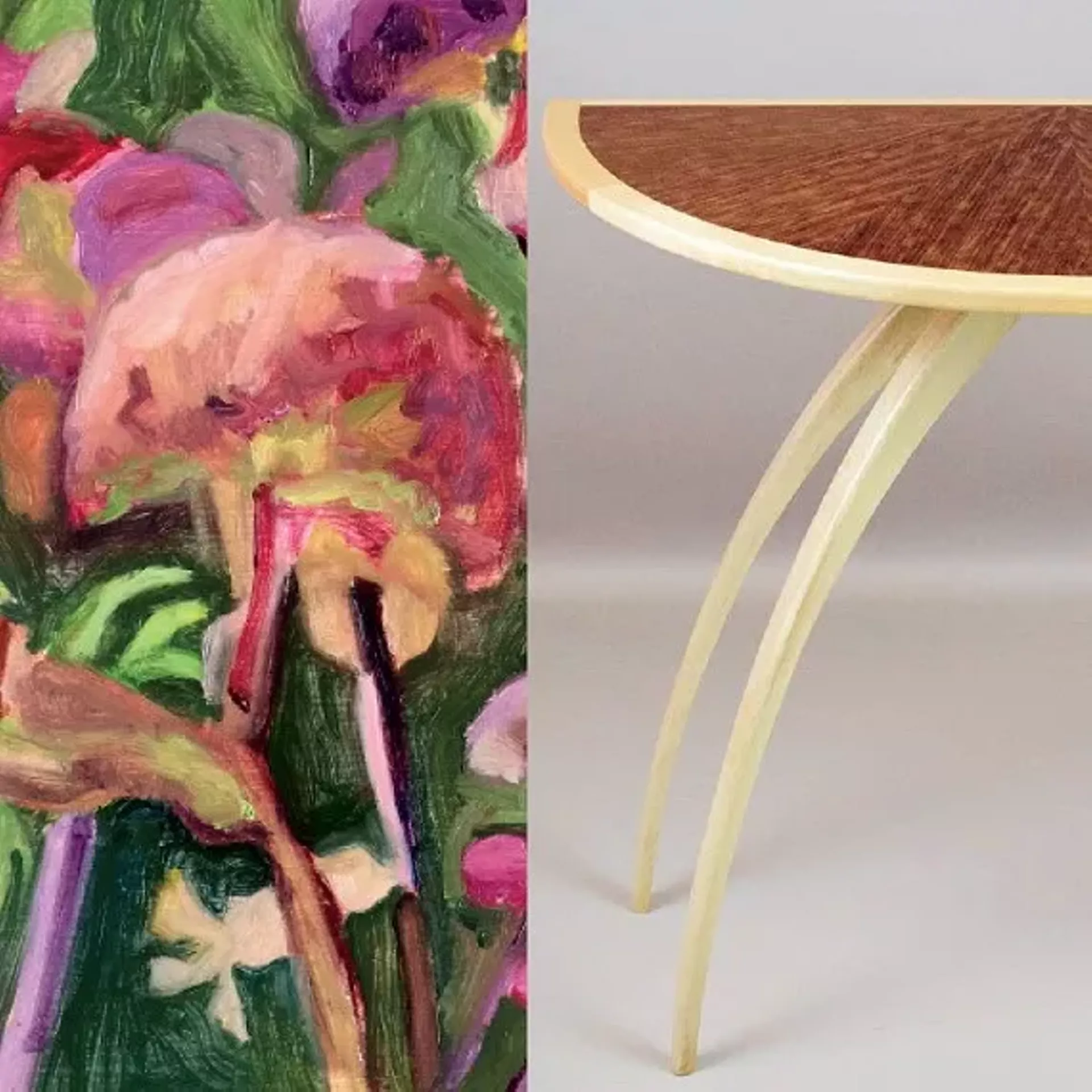 Painting by Grace Mellow and table by Richard Haver