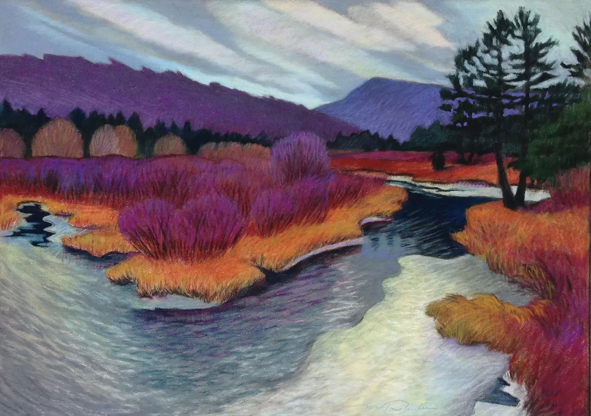 "Thin Ice," pastel by Marilyn Ruseckas