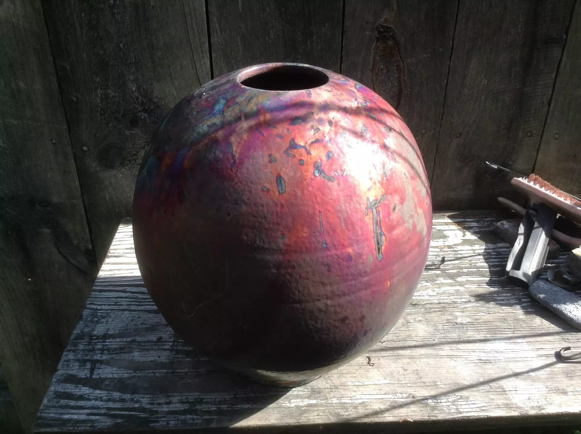 Raku pot by Richard Foye