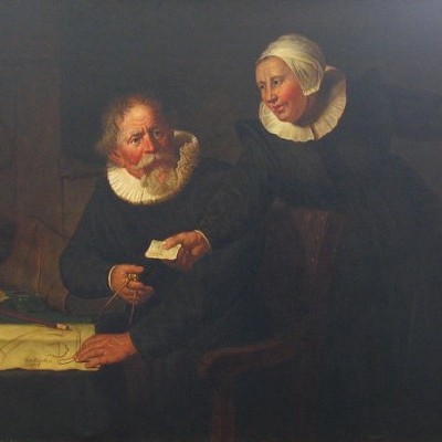 "The Shipbuilder and His Wife, After Rembrandt" by T.W. Wood