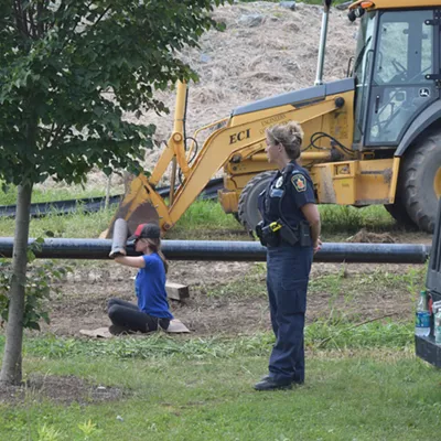 Image: Protest Disrupts Pipeline Work