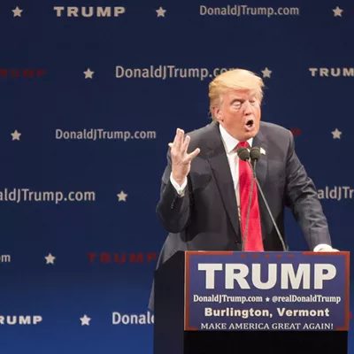 Image: Trump Storms Burlington, Dispensing Insults and Drawing Protests