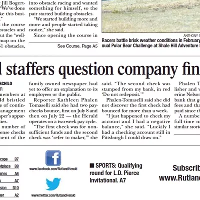 Image: Media Note: Rutland Herald Staffers Revolt Over Payroll Problems