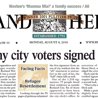 Image: Media Note: Rutland Herald Editor Says, 'It's Not as Bad as It Looks'
