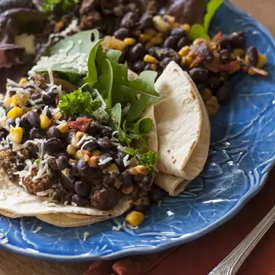 Image: Farmers Market Kitchen: Lamb Merguez Tacos, Warm Salsa Succotash