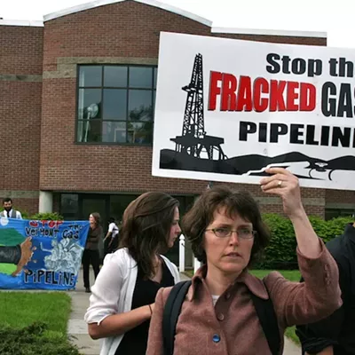 Image: Vermont Gas Pipeline Protester Arrested After Chaining Herself to HQ