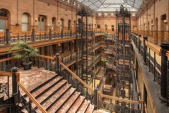 A shot of the famous Bradbury Building from Los Angeles Plays Itself - CINEMA GUILD