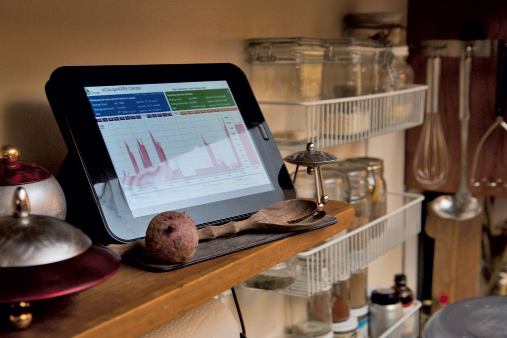 A tablet monitors electricity usage - MATTHEW THORSEN
