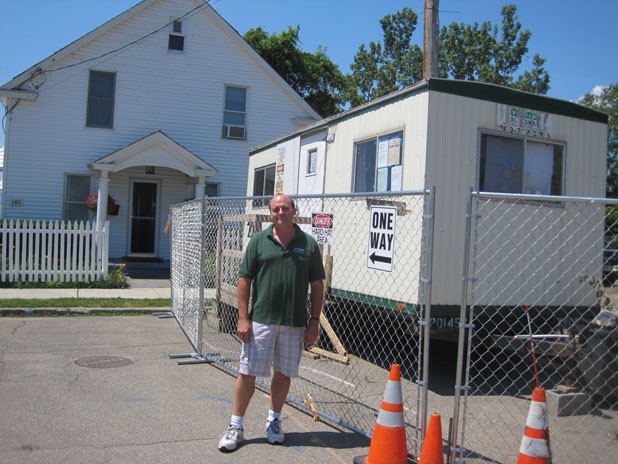 Alan Bjerke in front of his  home on Lakeview Terrace