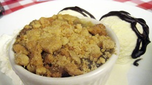 Apple crisp with Old Fashioned ice cream