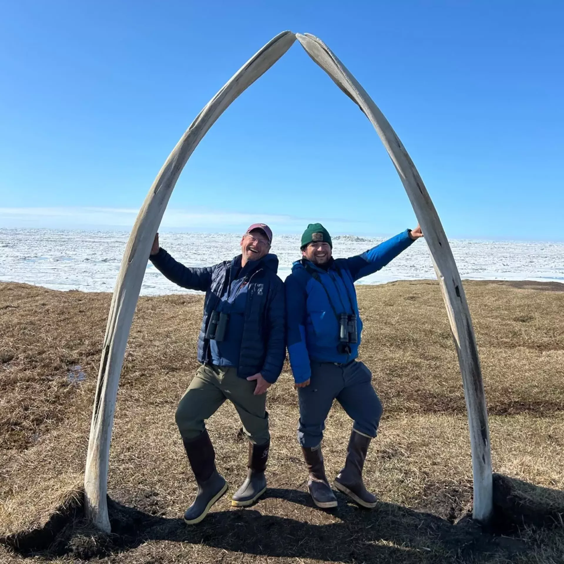 Chip and Sam Darmstadt birding in Utqiagvik, Alaska
