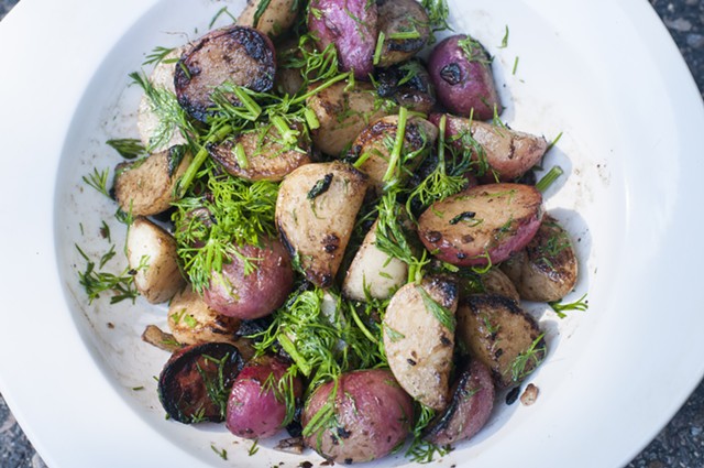 Blistered radishes and hakurei turnips with dill - PHOTOS BY HANNAH PALMER EGAN