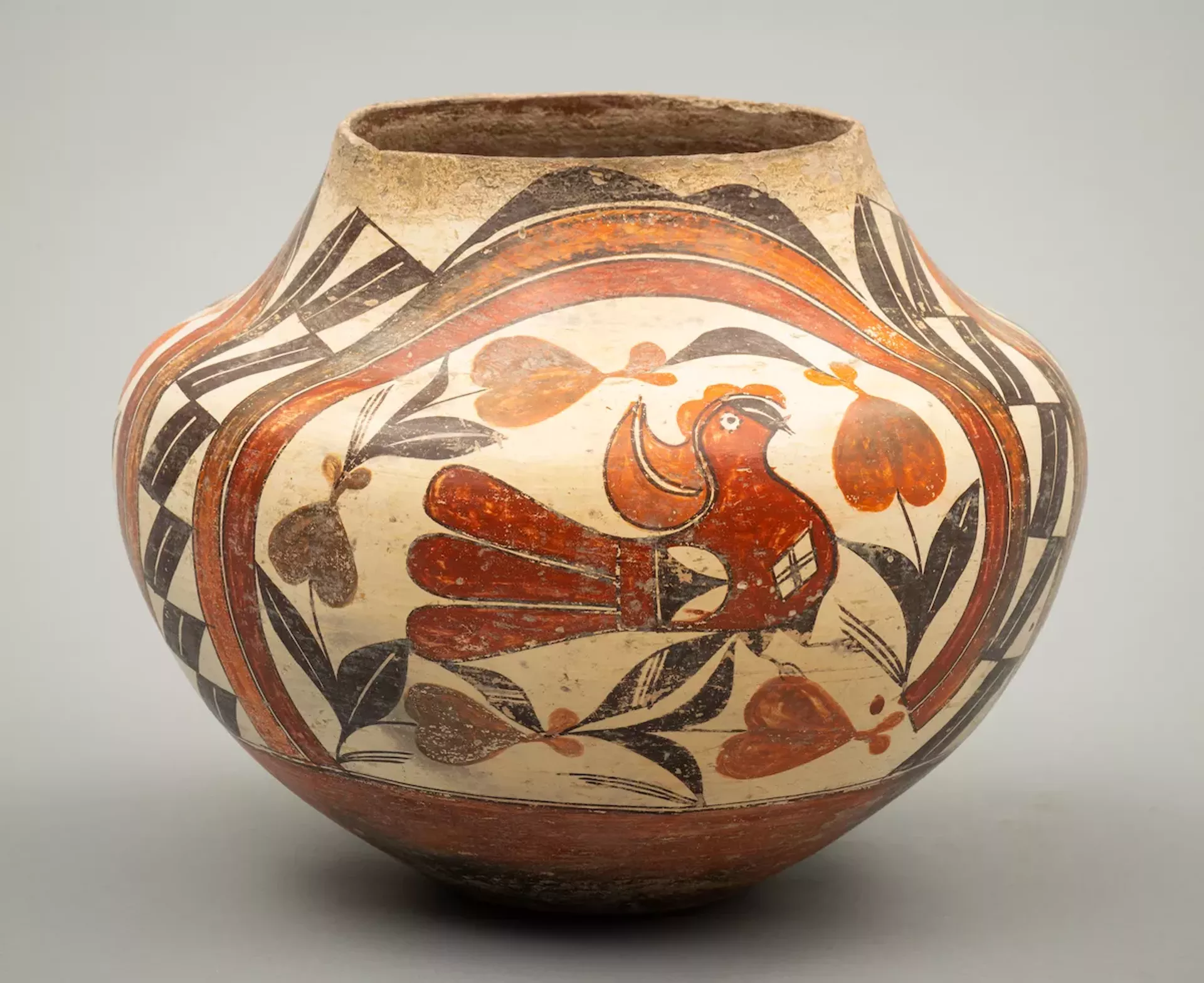 Polychrome Water Jar, 1890s, by a maker formerly known [Haak'u (Acoma Pueblo)] from the collection of Shelburne Museum, Anthony and Teressa Perry Collection of Native American Art