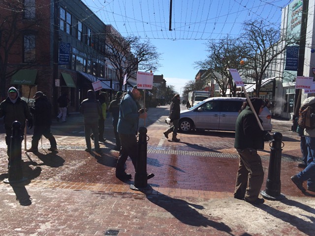CCTA drivers and supporters have been picketing on Church Street since Monday. - ALICIA FREESE