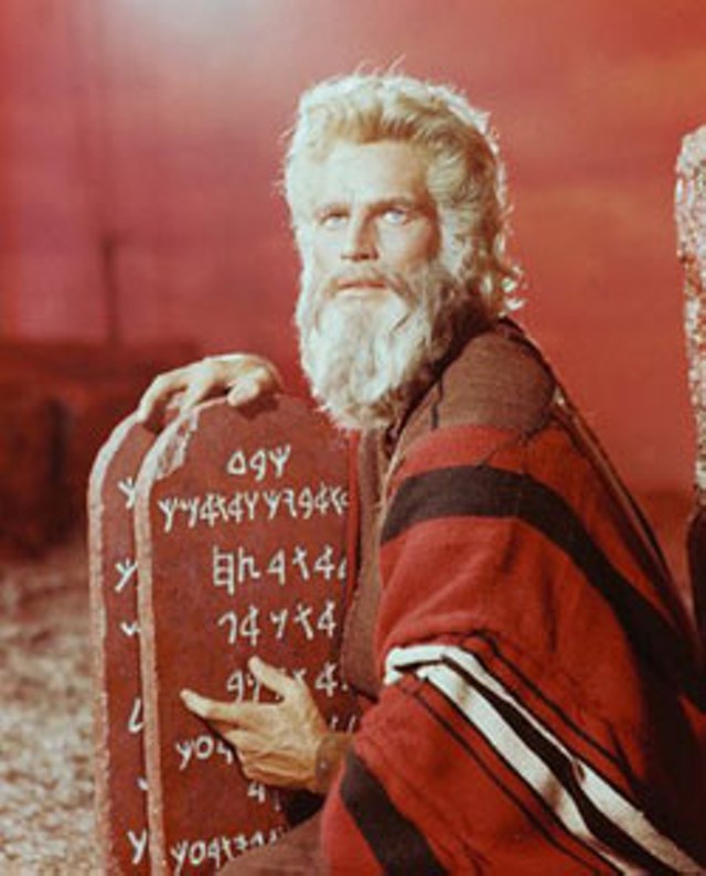 Charlton Heston as Moses in The Ten Commandments, 1956