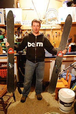 Dave Bouchard displays his junk... boards