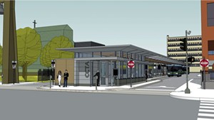 Downtown Burlington station proposed design (seen from Cherry Street)