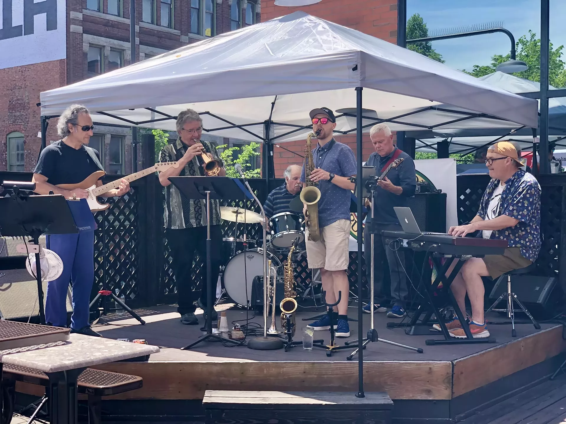 Downtown Sextet live at Vermont Pub & Brewery during Jazz Fest 2022
