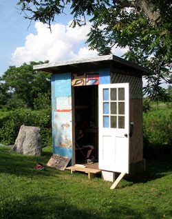 Edward Alonzo's studio shed at the Helen Day Art Center
