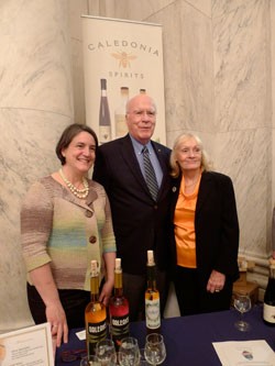 Eleanor Leger of Eden Ice Cider with Sen. Patrick Leahy and his wife, Marcelle
