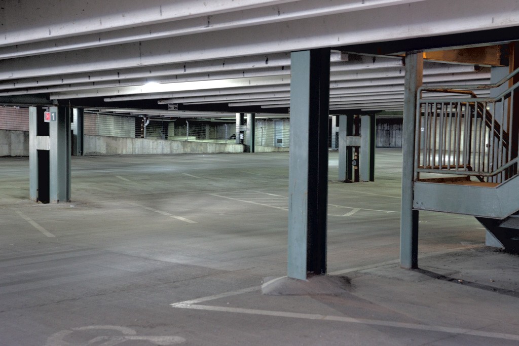 Empty spaces in Burlington Town Center Garage - MATTHEW THORSEN