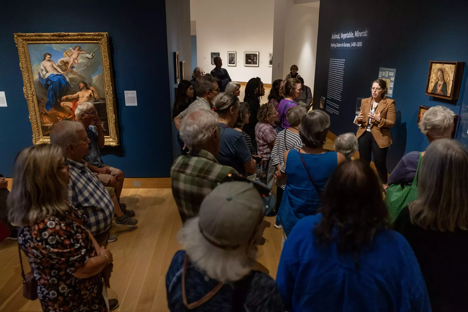 Curator Elizabeth Rice Mattison with  a tour group