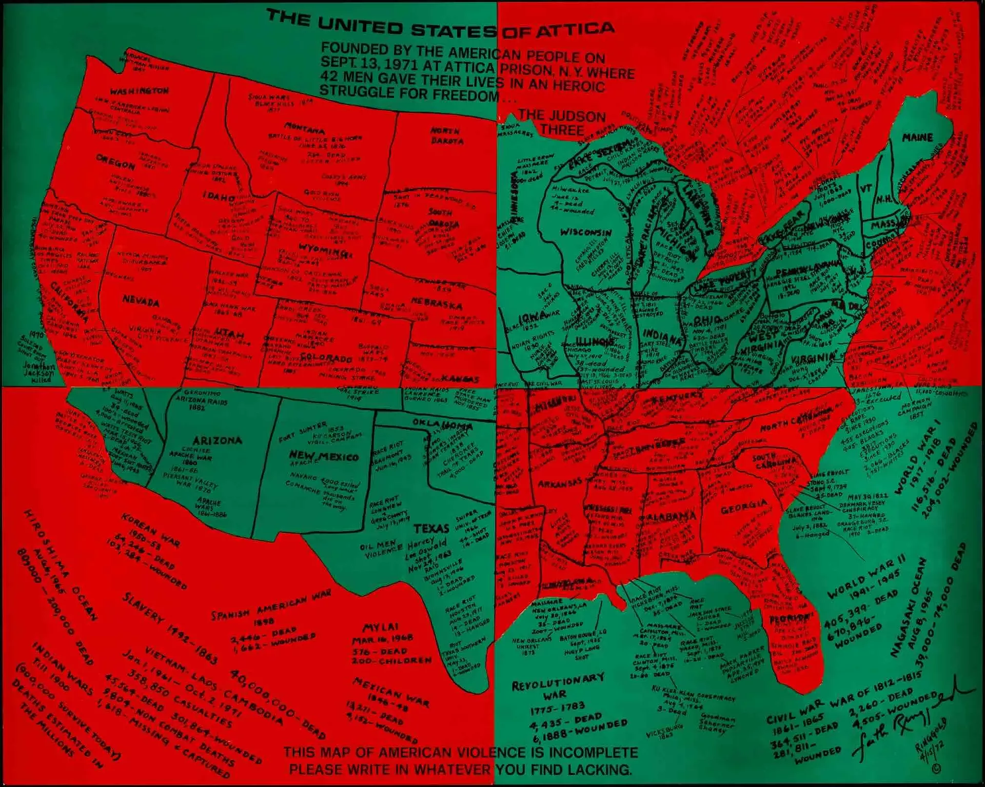 "United States of Attica" by Faith Ringgold