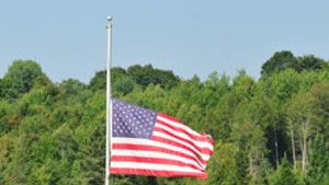 Flag at half-mast in Hardwick, in honor of Tristan Southworth