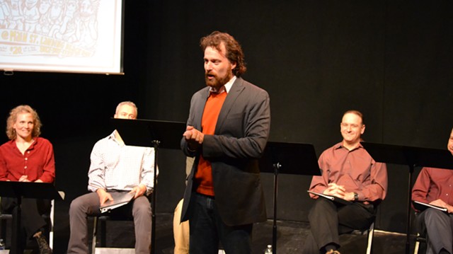Jewish Plays Project director David Winitsky (center) at last year's competition - COURTESY OF THEATRE KAVANAH