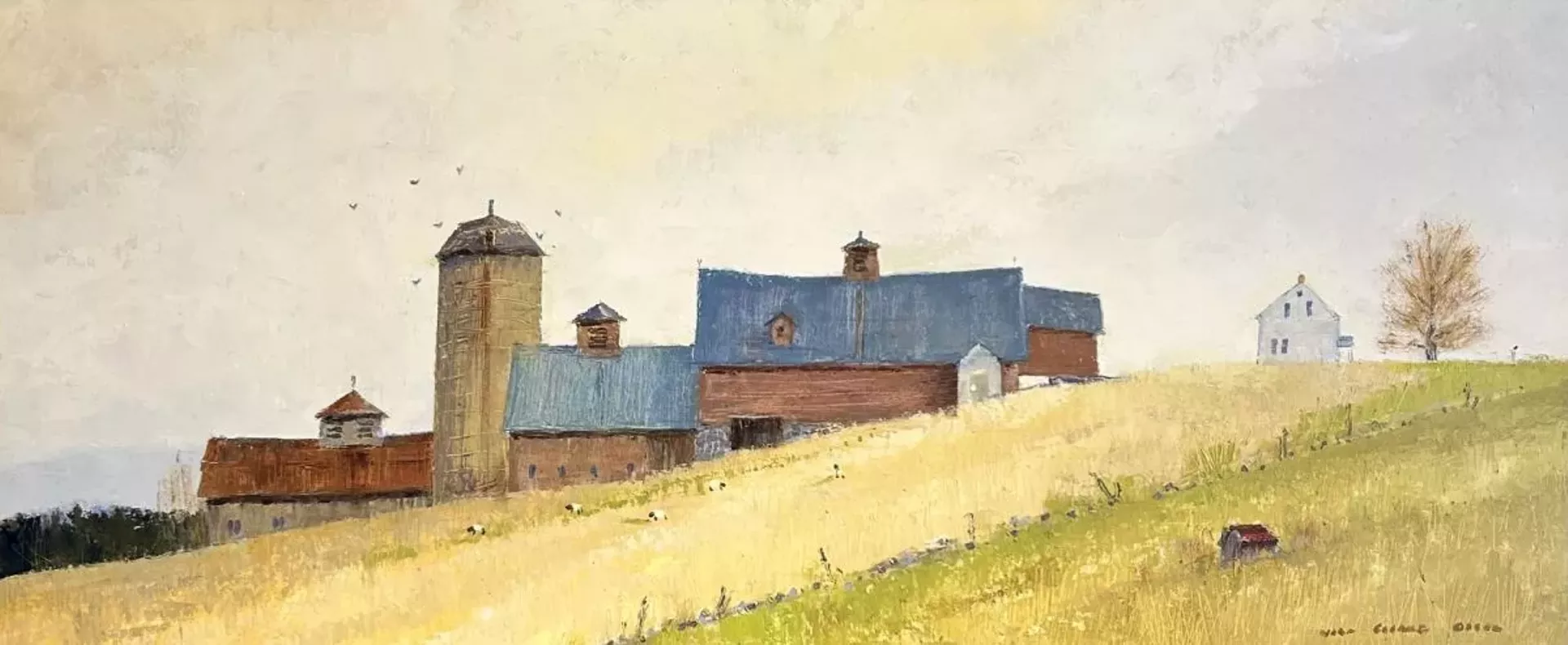 "Autumn Barn With Sheep" by John Clarke-Olsen