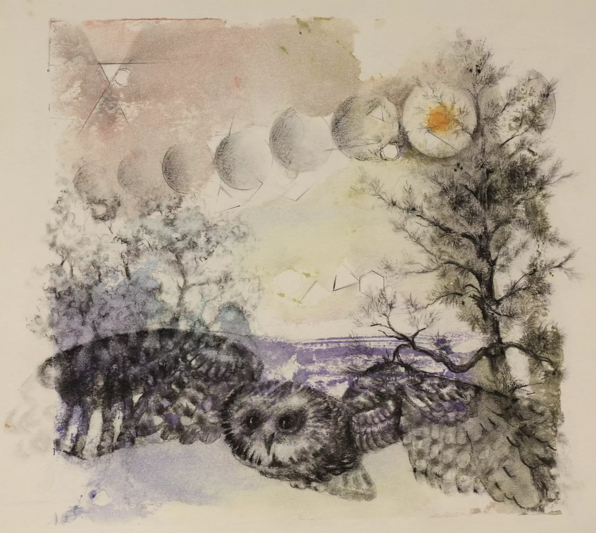 "Owl With Orbs" by Karen Becker
