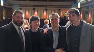 L to R: Greenwood headmaster Stewart Miller; filmmaker Ken Burns; film editor Craig Mellish; producer Christopher Darling