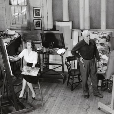 Virginia and Adolf Dehn in their studio