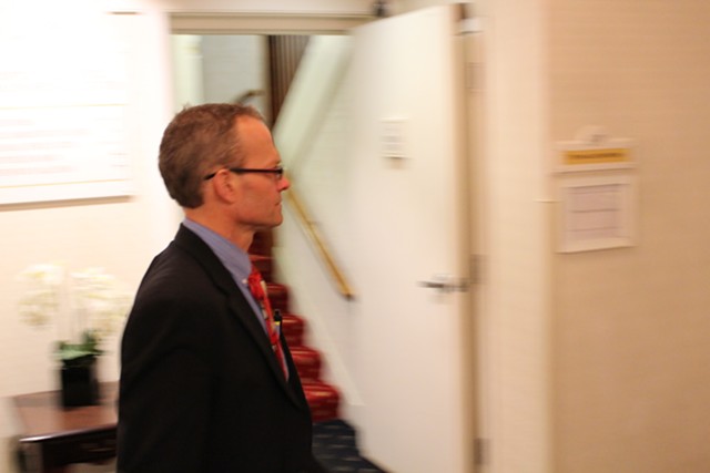 Rep. Willem Jewett (D-Ripton) enters a $500-a-head lobbyist fundraiser in May 2014. - FILE: PAUL HEINTZ