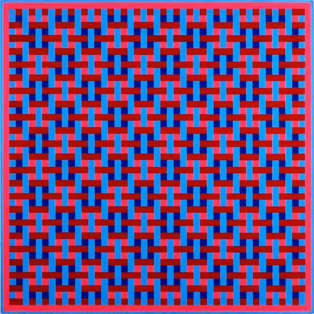 Overlap No.3 (Crimson and Blue), 1966 by Ernst Benkert