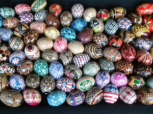 COURTESY OF FROG HOLLOW - Painted eggs by Theresa Somerset