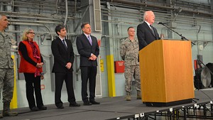 Patrick Leahy announcing the decision to base the F-35s at Burlington International Airport