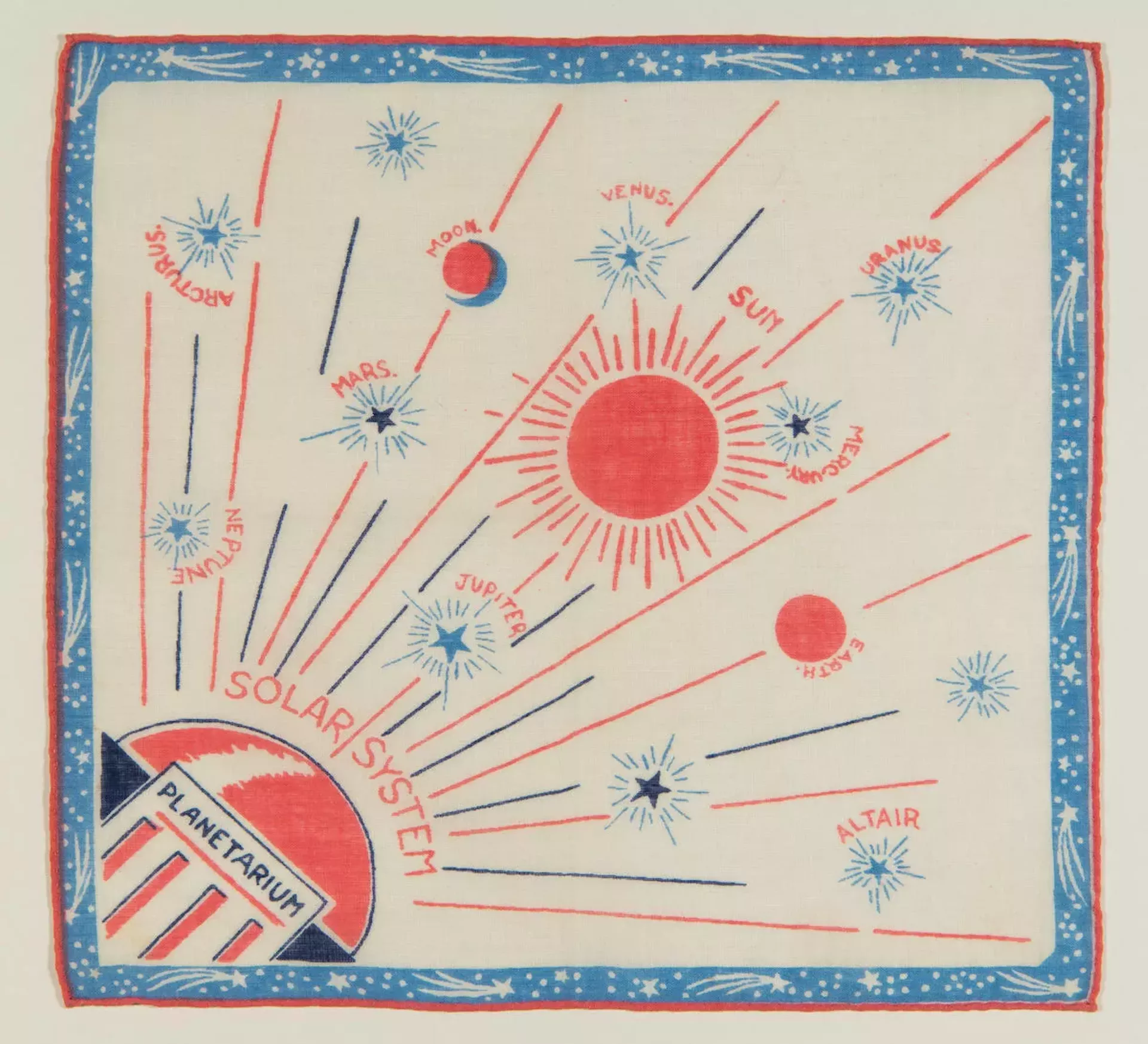 Solar System child's handkerchief, date and designer unknown