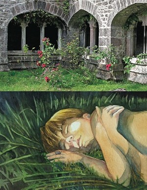 COURTESY OF THE BRANDON ARTIST'S GUILD - "Roses in the Cloister Yard" by Lowell Snowdon Klock and "Under the Stars" by Jean Cannon