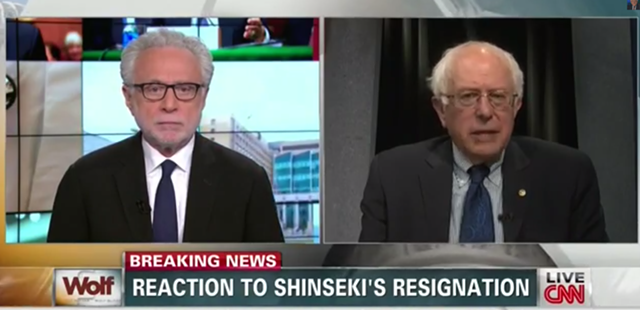 'Saddened' Over Shinseki's Resignation, Sanders Says Obama Should Not Have Accepted It