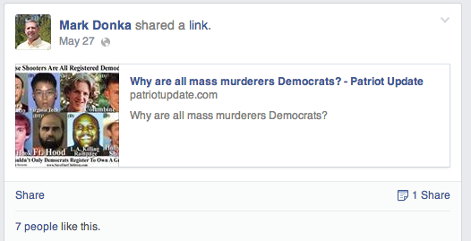 Screen shot from Mark Donka's Facebook page