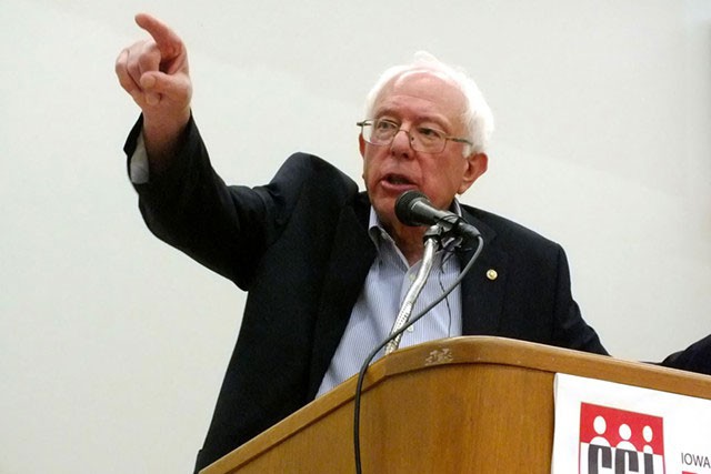 Sen. Bernie Sanders campaigns in Iowa last September. - FILE: ADAM BURKE